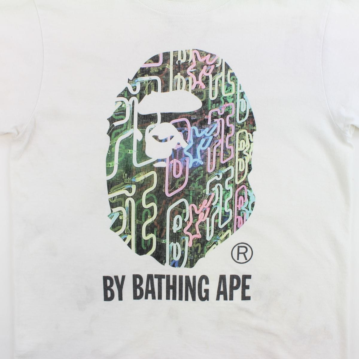 Bape Big Ape Neon Tee White - SARUUK