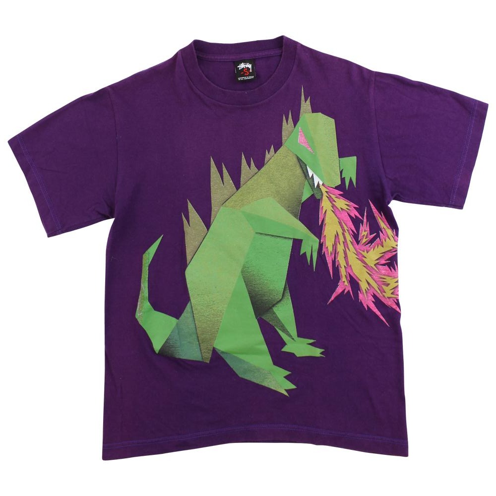 Stussy Dino Flame Tee Purple - SARUUK