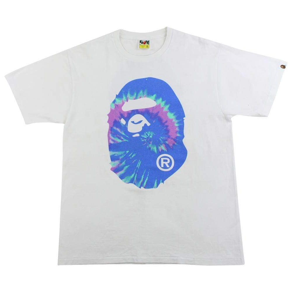 Bape Tie Dye Big Ape Tee White - SARUUK