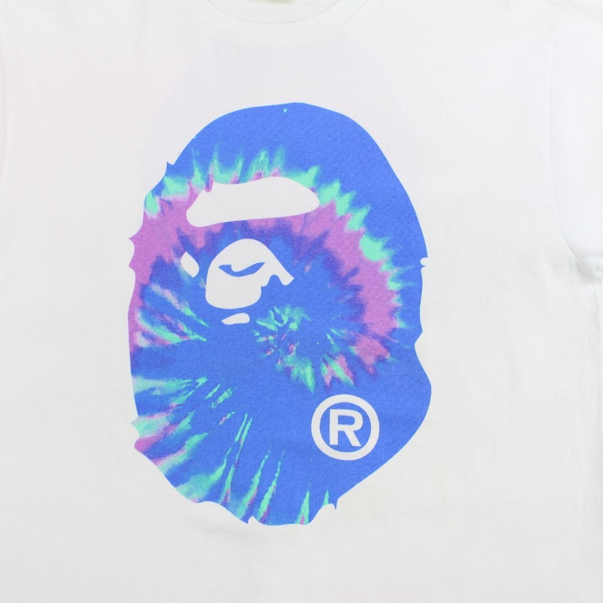 Bape Tie Dye Big Ape Tee White - SARUUK