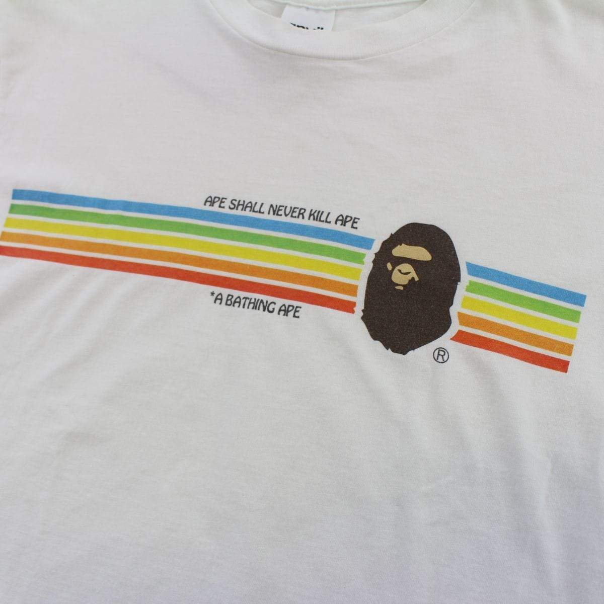 Bape Rainbow ASNKA Tee White - SaruGeneral