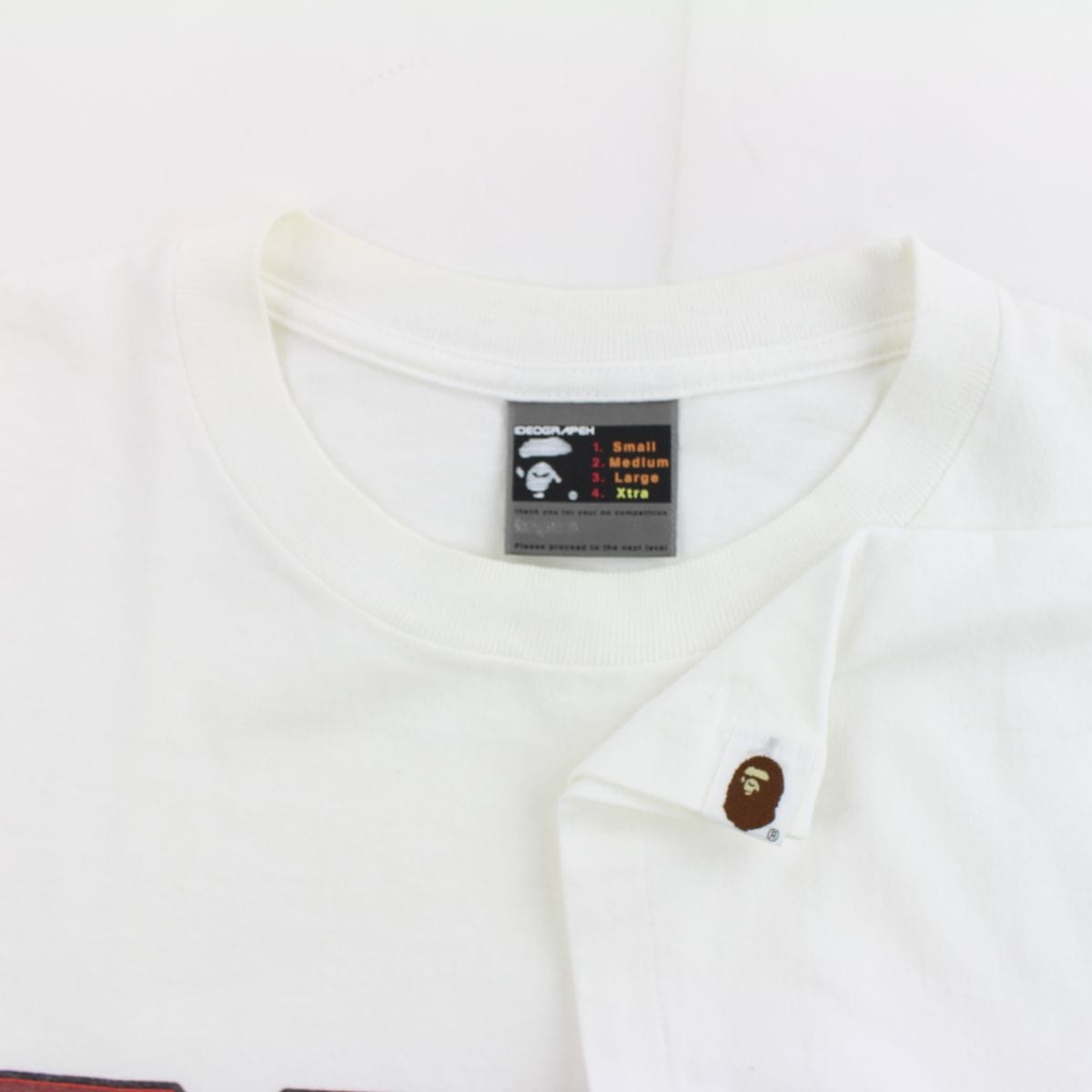 Bape Red Text Tee White - SARUUK