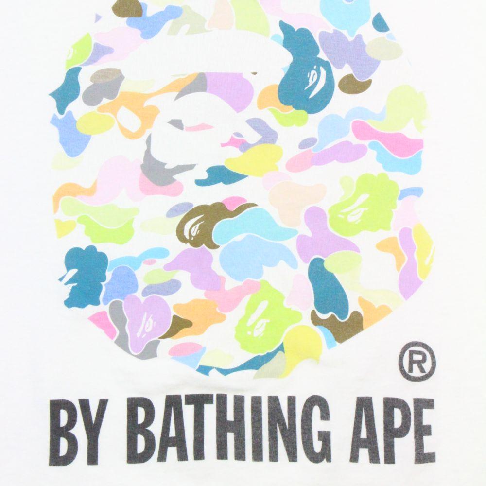 Bape Multicamo Big Ape Logo Tee White - SaruGeneral