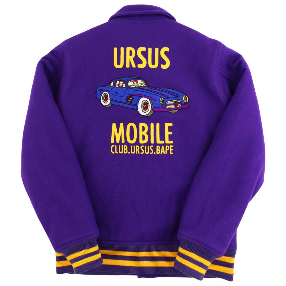 Bape Ursus Varsity Jacket Purple - SARUUK