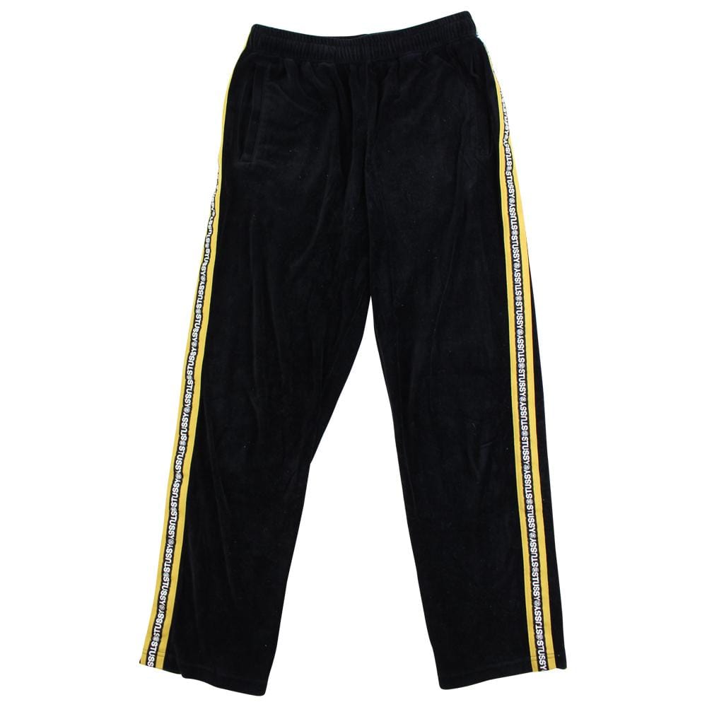 Stussy Velour Trackpants Black - SARUUK