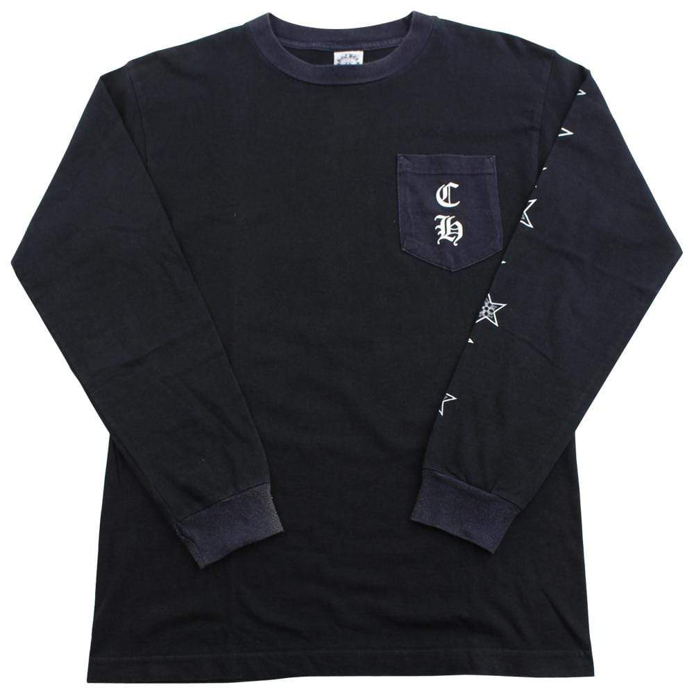 chrome hearts horseshoe stars pocket ls black - SaruGeneral