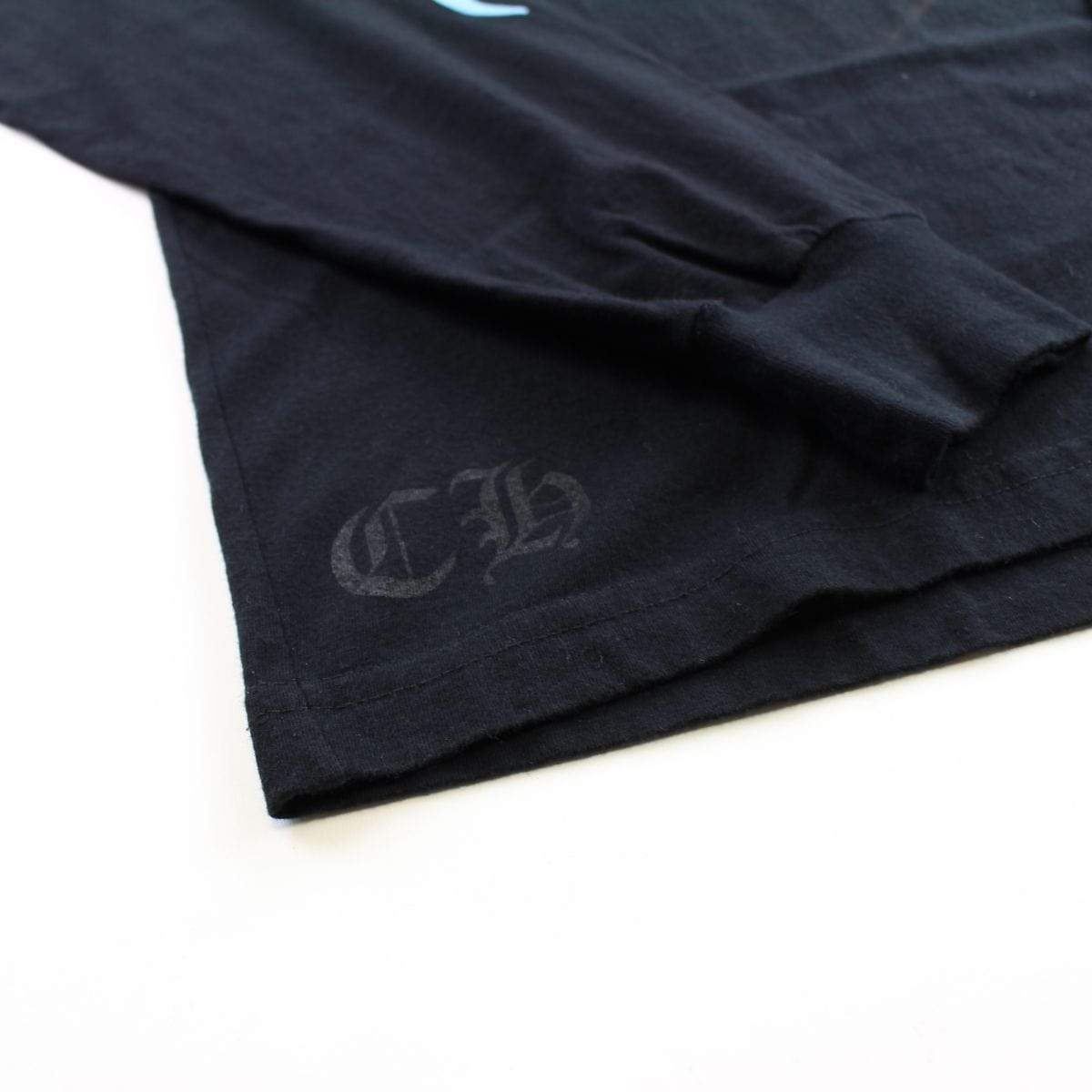 chrome hearts teal neckline text ls black - SaruGeneral