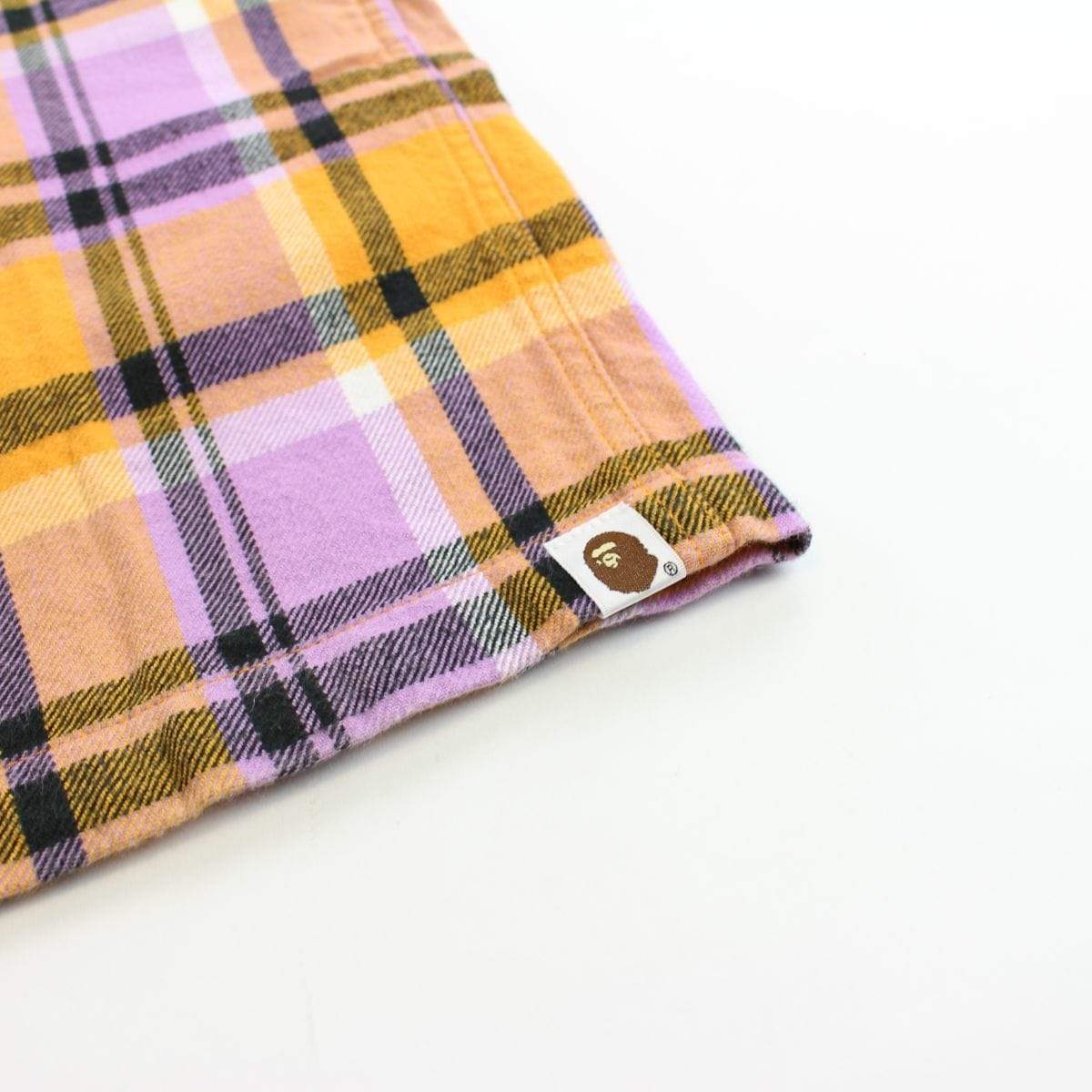 Bape Purple & Orange Plaid Shorts - SaruGeneral