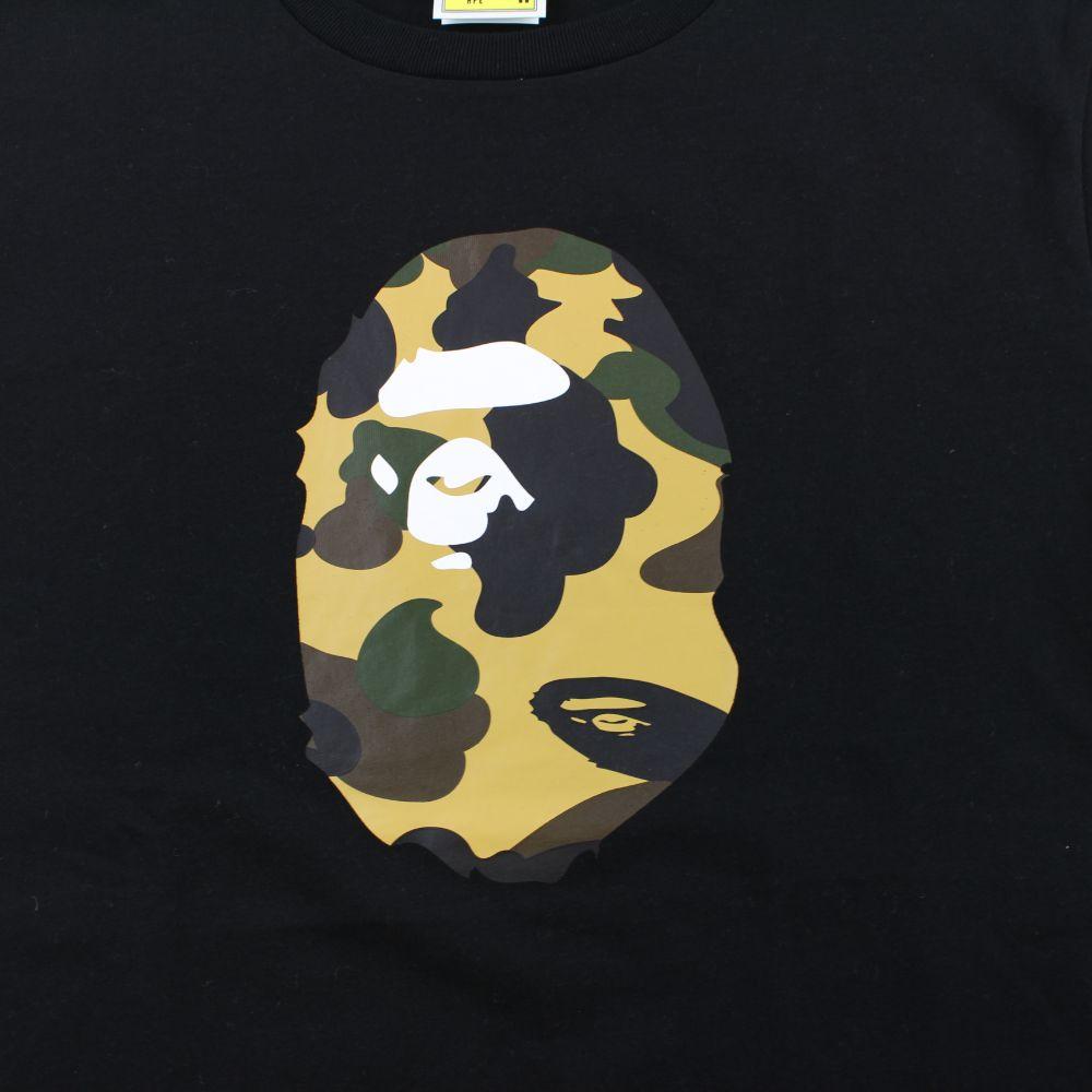 Bape 1st Yellow Ape Logo Tee Black - SaruGeneral