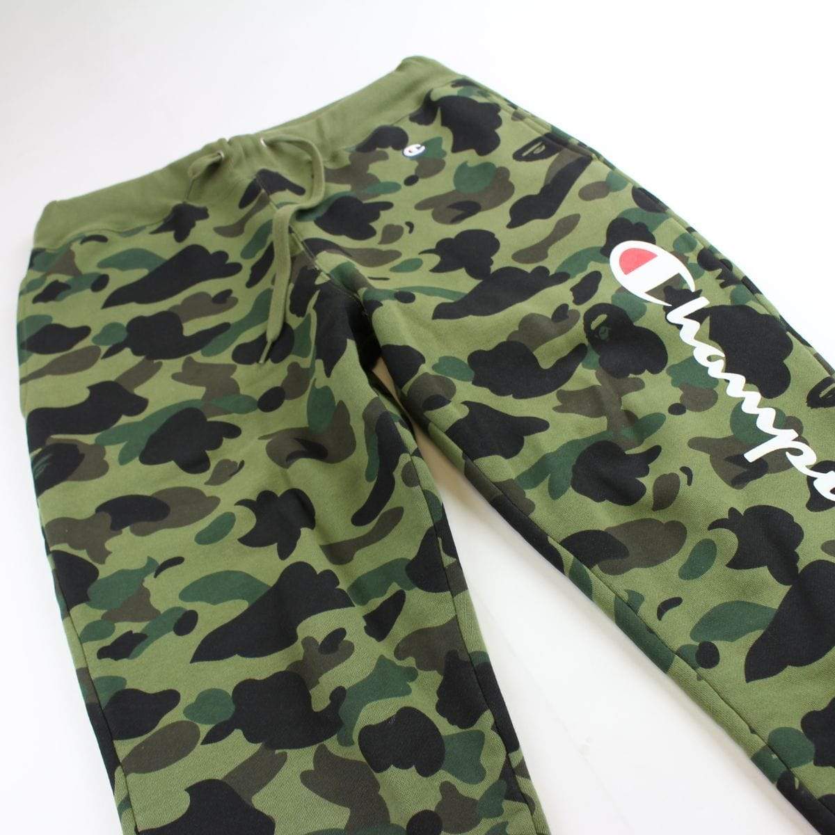 bape x champion 1st green camo sweatpants 2016 - SaruGeneral