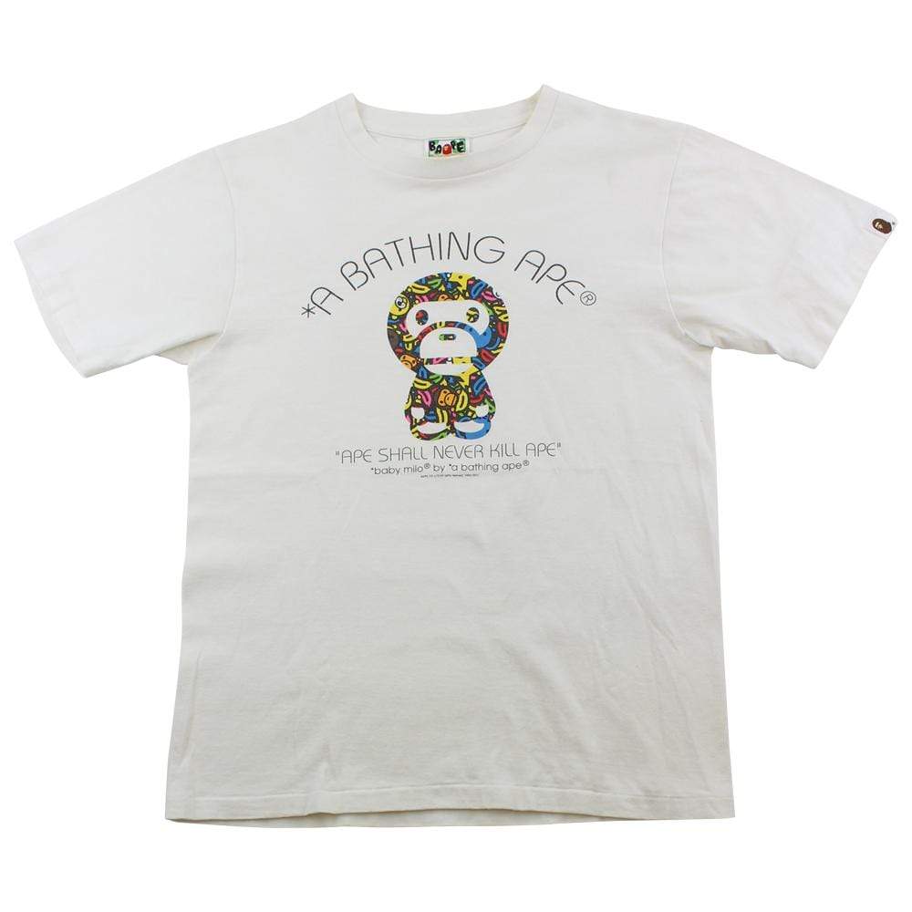 Bape Baby Milo Multi Colour Banana Tee White - SaruGeneral