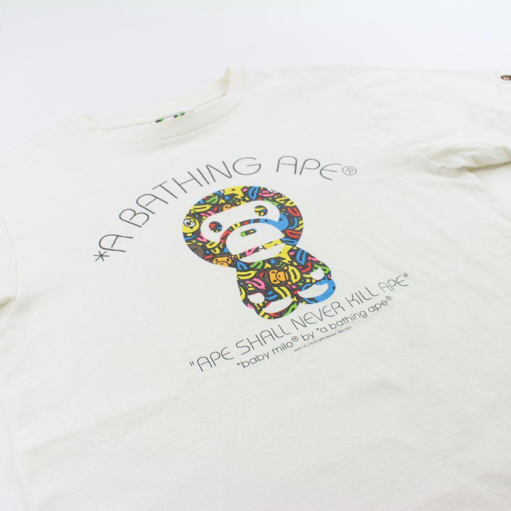Bape Baby Milo Multi Colour Banana Tee White - SaruGeneral