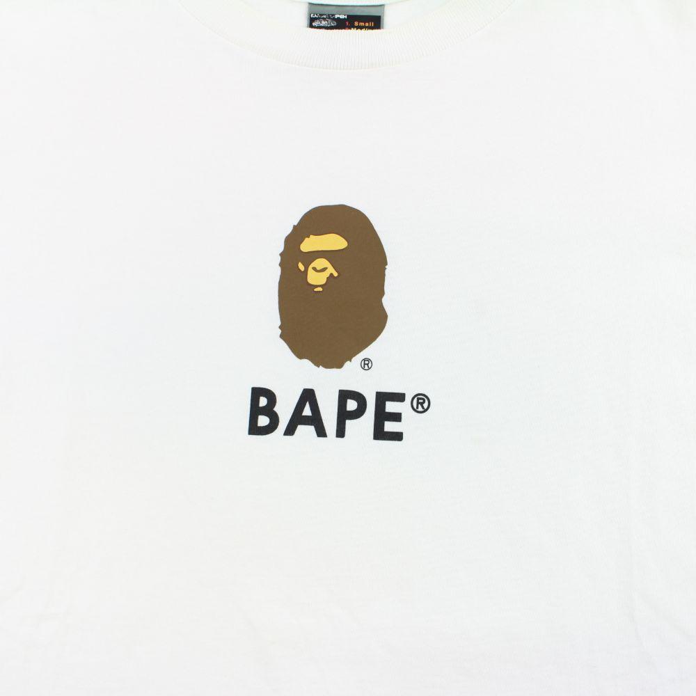 Bape Big Ape Logo Text Tee White - SaruGeneral