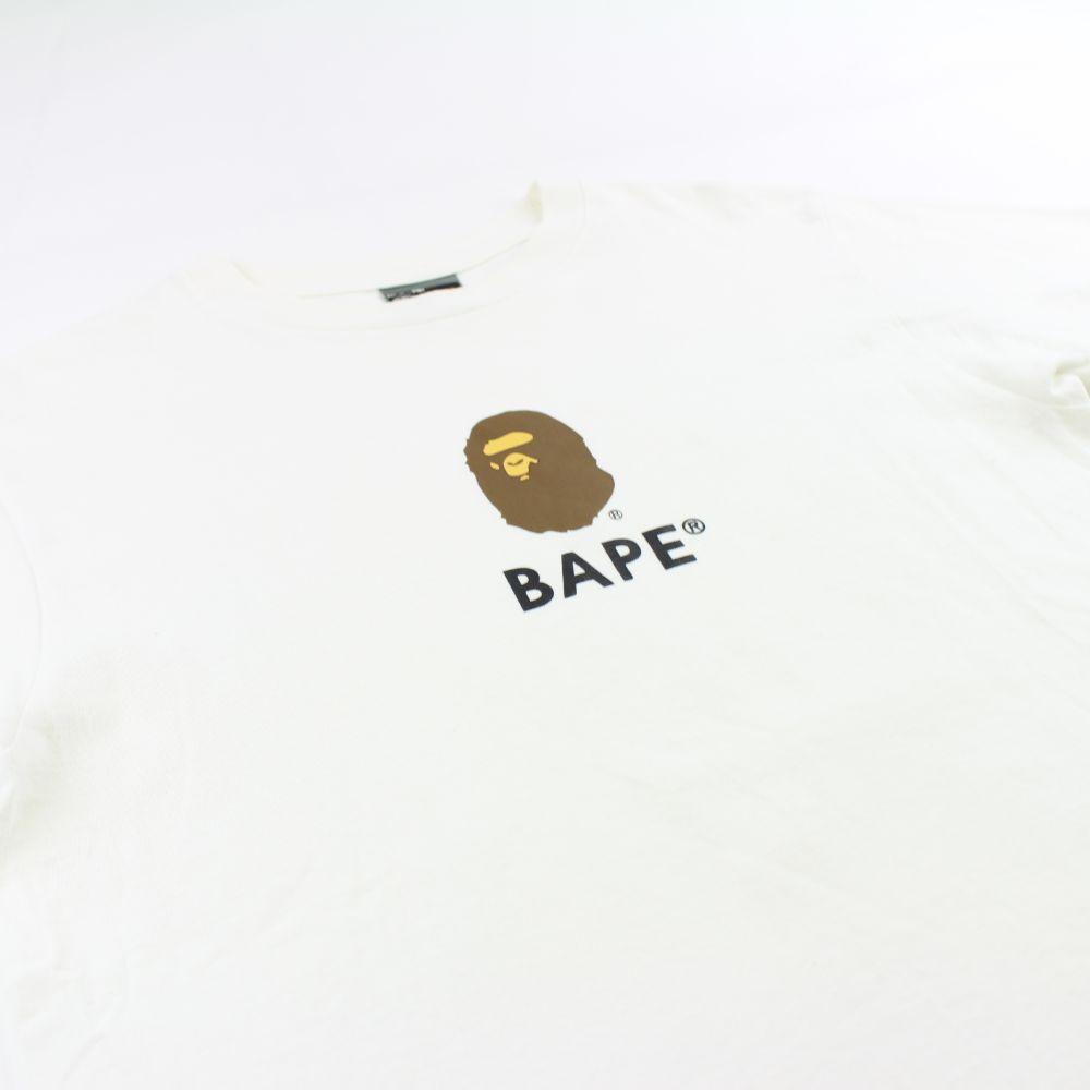 Bape Big Ape Logo Text Tee White - SaruGeneral