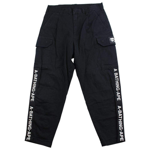 pantalon cargo à rayures noires Bape