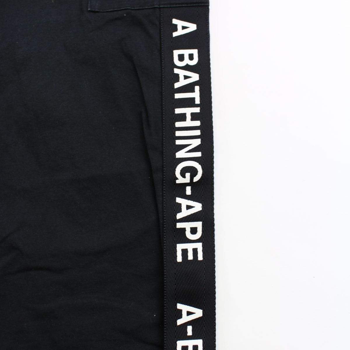 bape black strip cargo pants - SaruGeneral