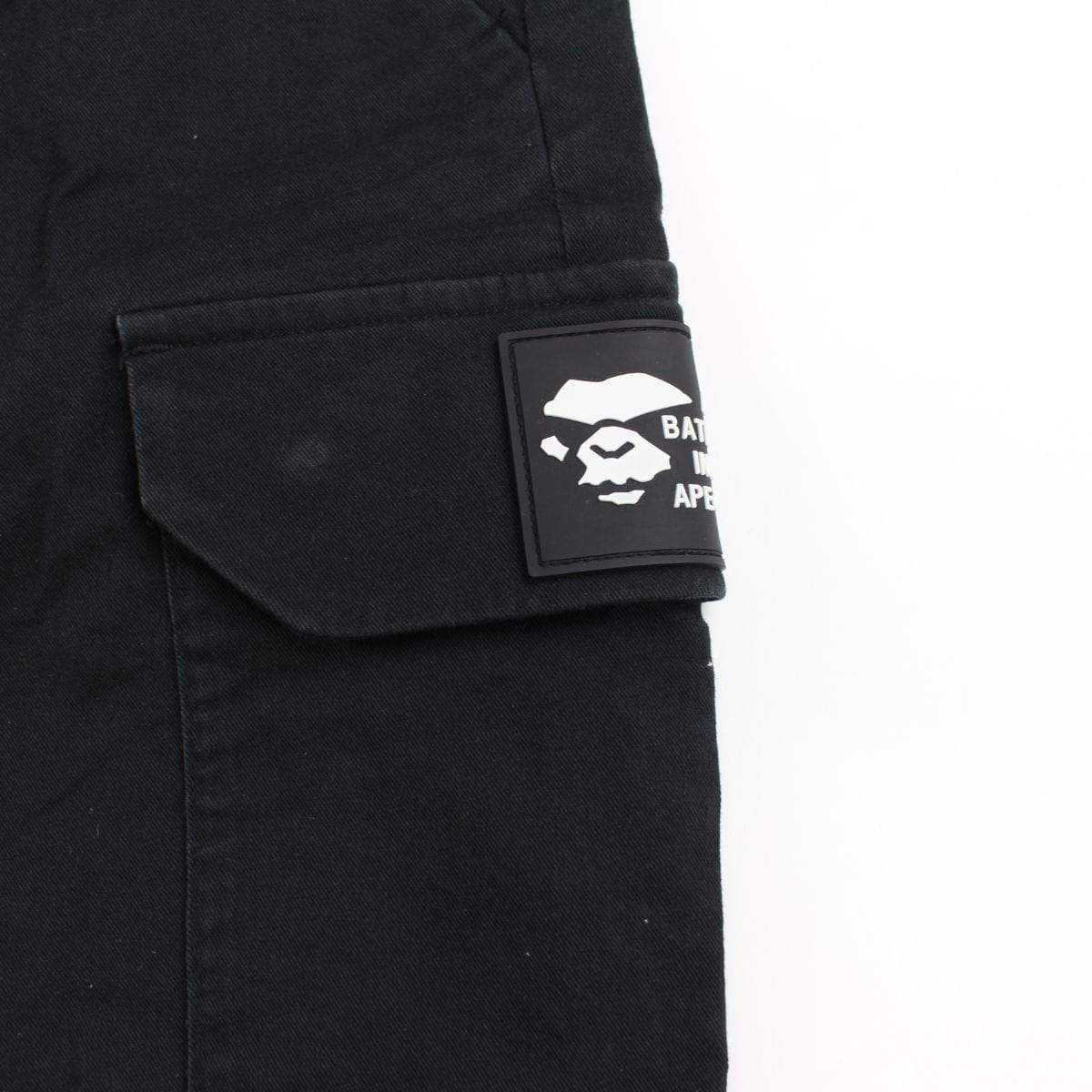bape black strip cargo pants - SaruGeneral