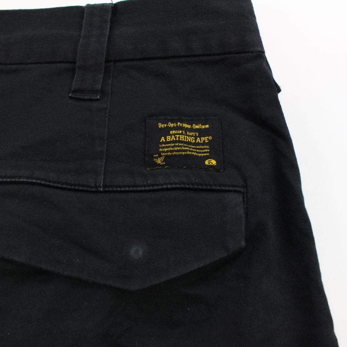 bape black strip cargo pants - SaruGeneral