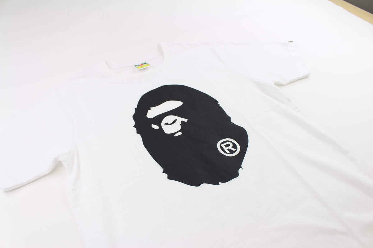 Bape Black Big Ape Logo Tee White - SaruGeneral