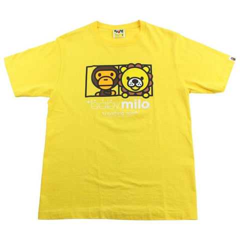 T-shirt jaune avec logo lion Baby Milo de Bape