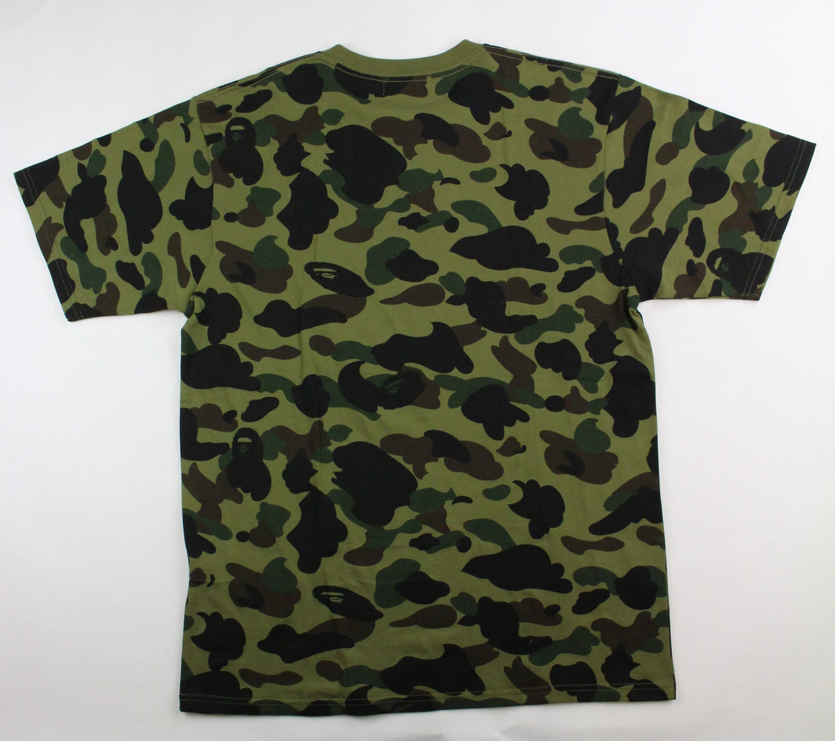 Bape White College Logo Tee 1st Green Camo - SaruGeneral