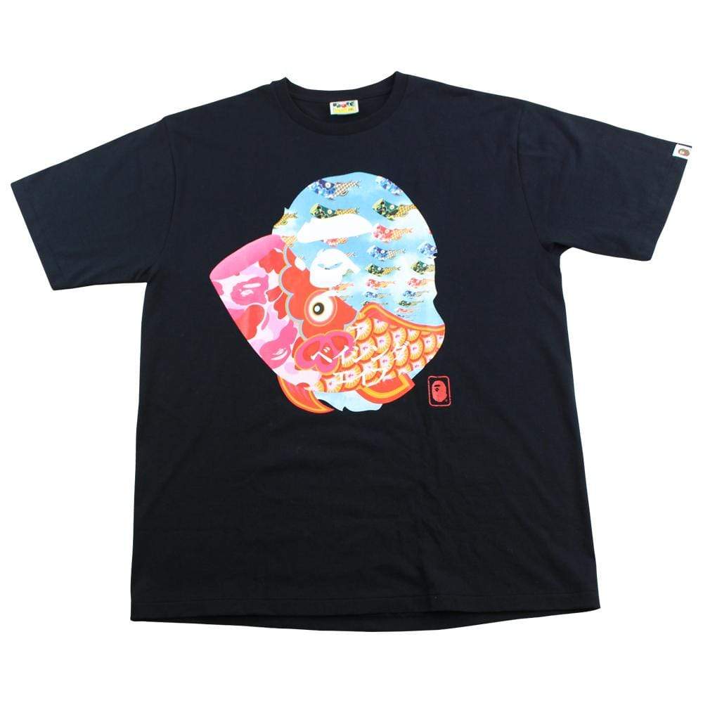 Bape camo fish big ape logo tee black - SaruGeneral