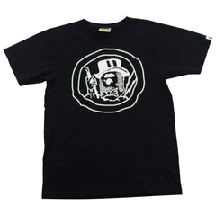 Bape top hat big ape logo tee black