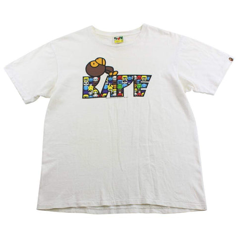 T-shirt Bape Baby Milo blanc avec logo endormi