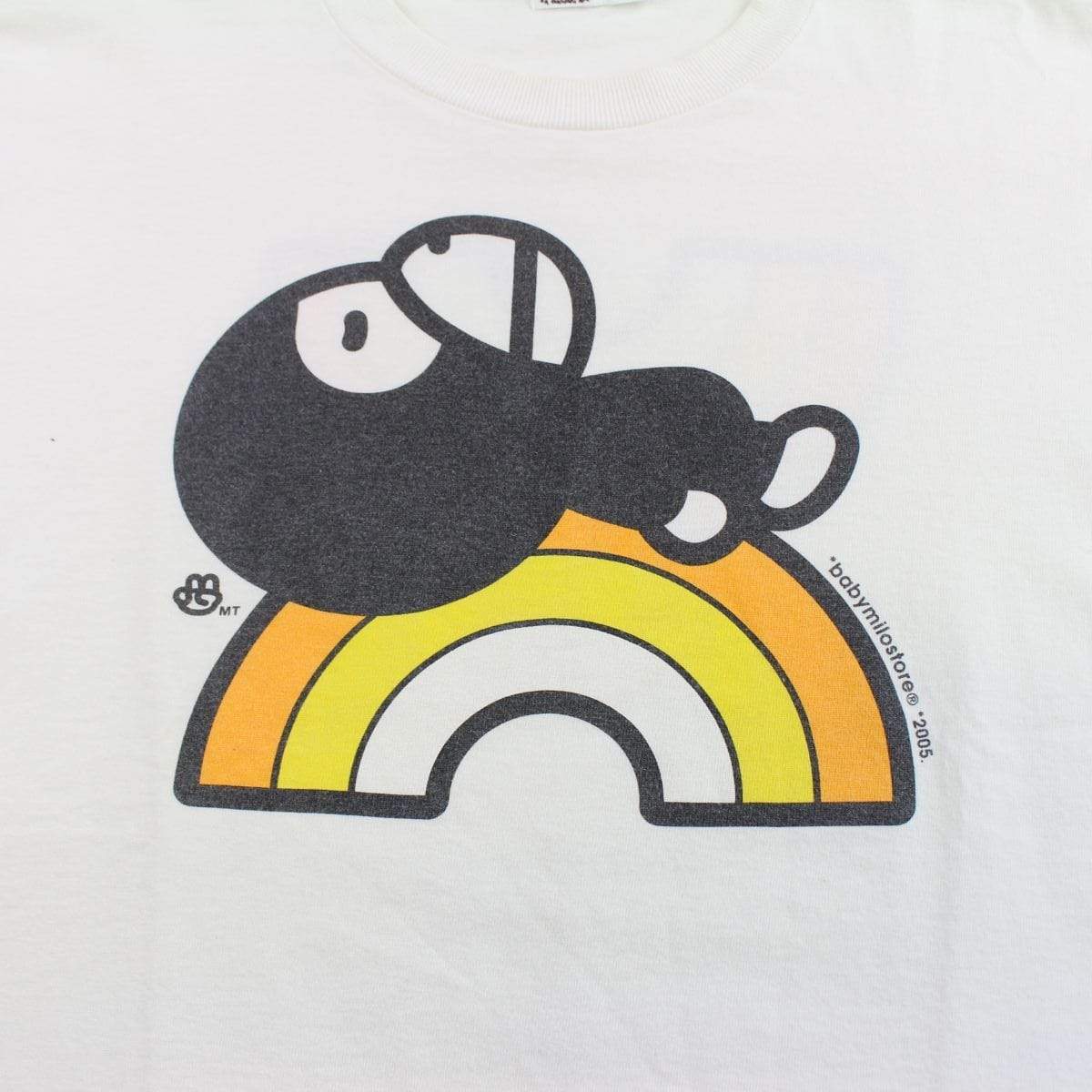 Bape baby milo orange rainbow logo tee white - SaruGeneral