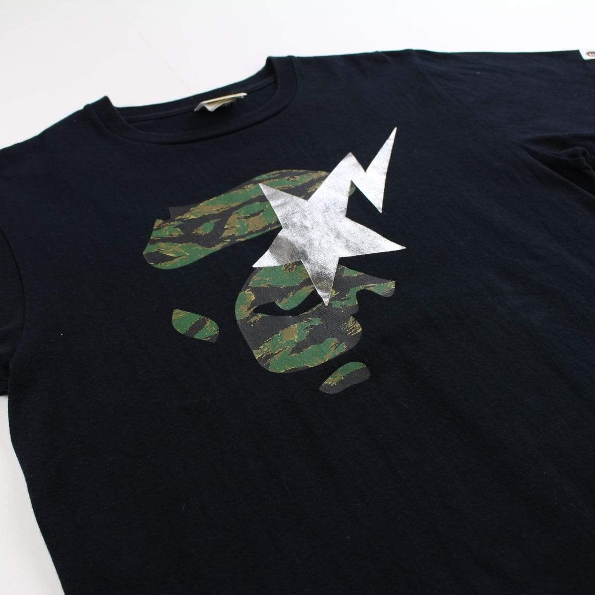 Bape tiger camo bapesta ape face tee black - SaruGeneral