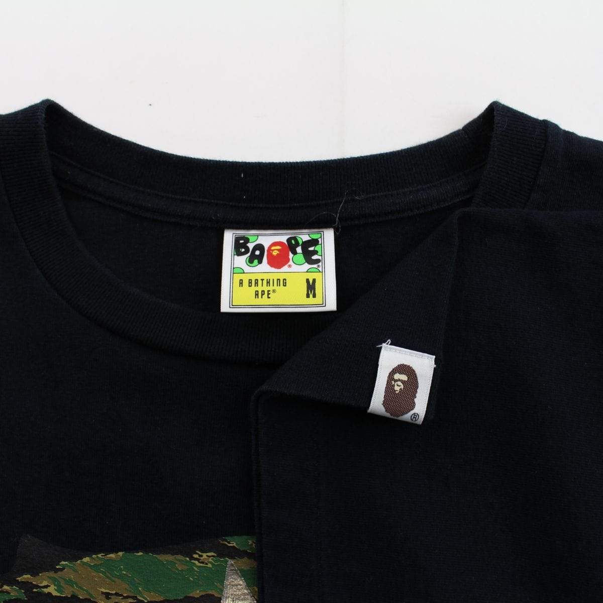 Bape tiger camo bapesta ape face tee black - SaruGeneral