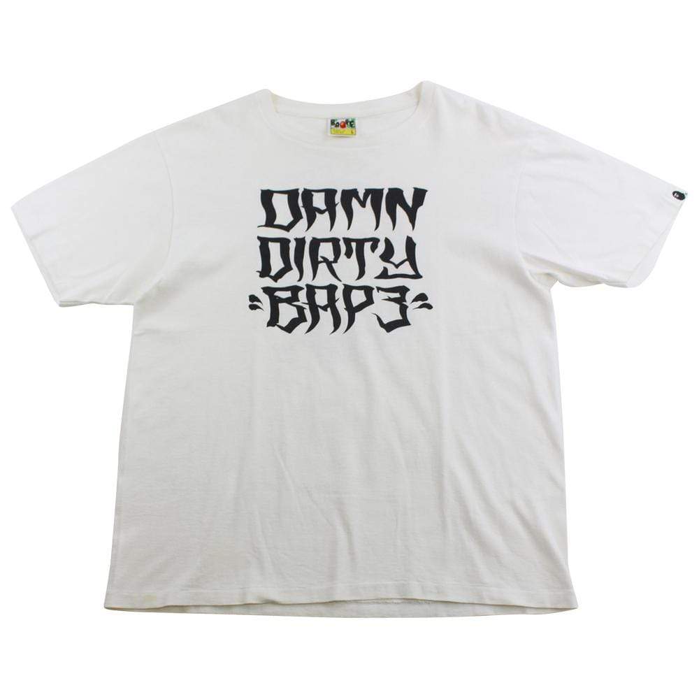Bape x Undefeated Damn Dirty Ape logo tee white - SaruGeneral