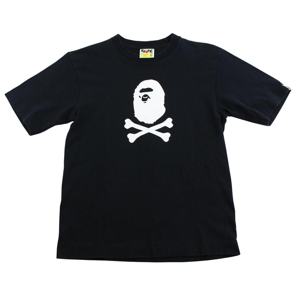 Bape Ape crossbones logo tee black - SaruGeneral