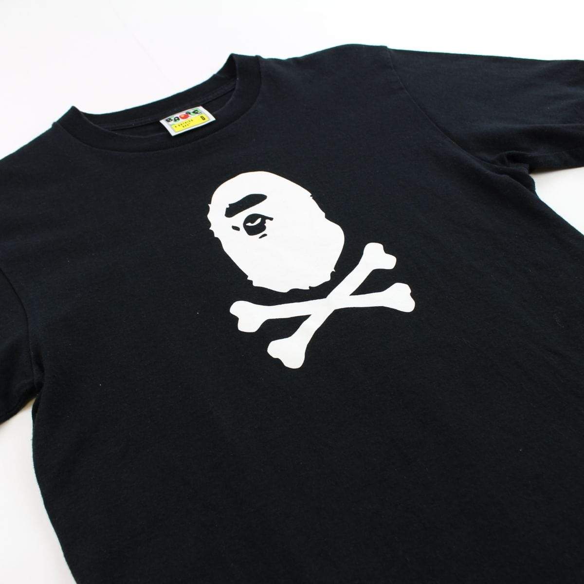Bape Ape crossbones logo tee black - SaruGeneral