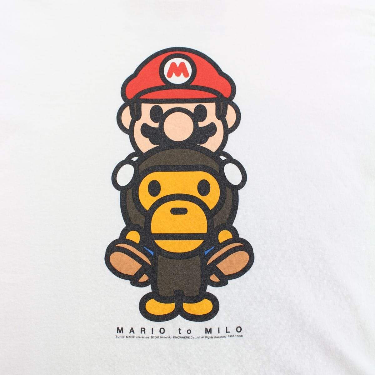 Bape baby milo x mario logo tee white - SaruGeneral