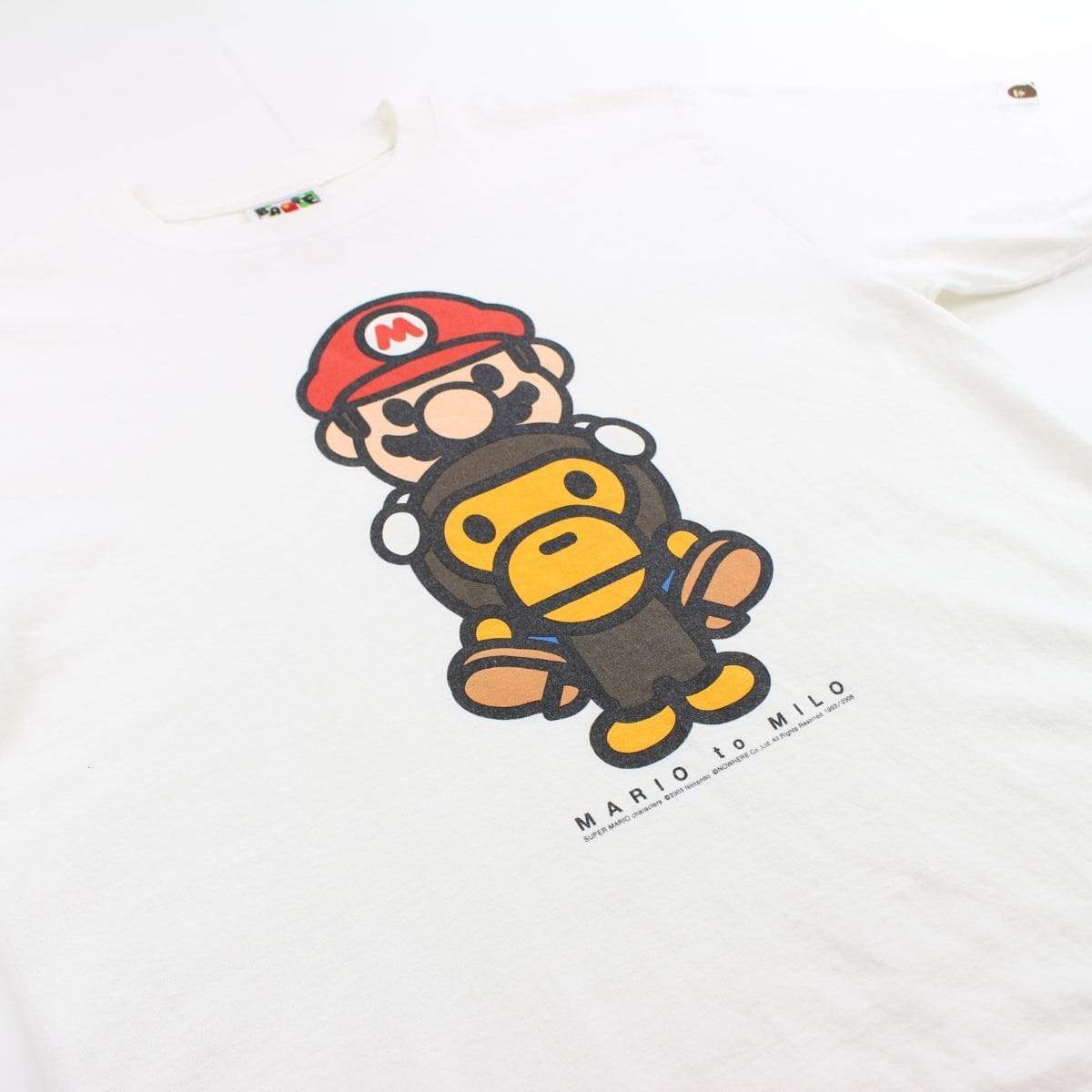 Bape baby milo x mario logo tee white - SaruGeneral
