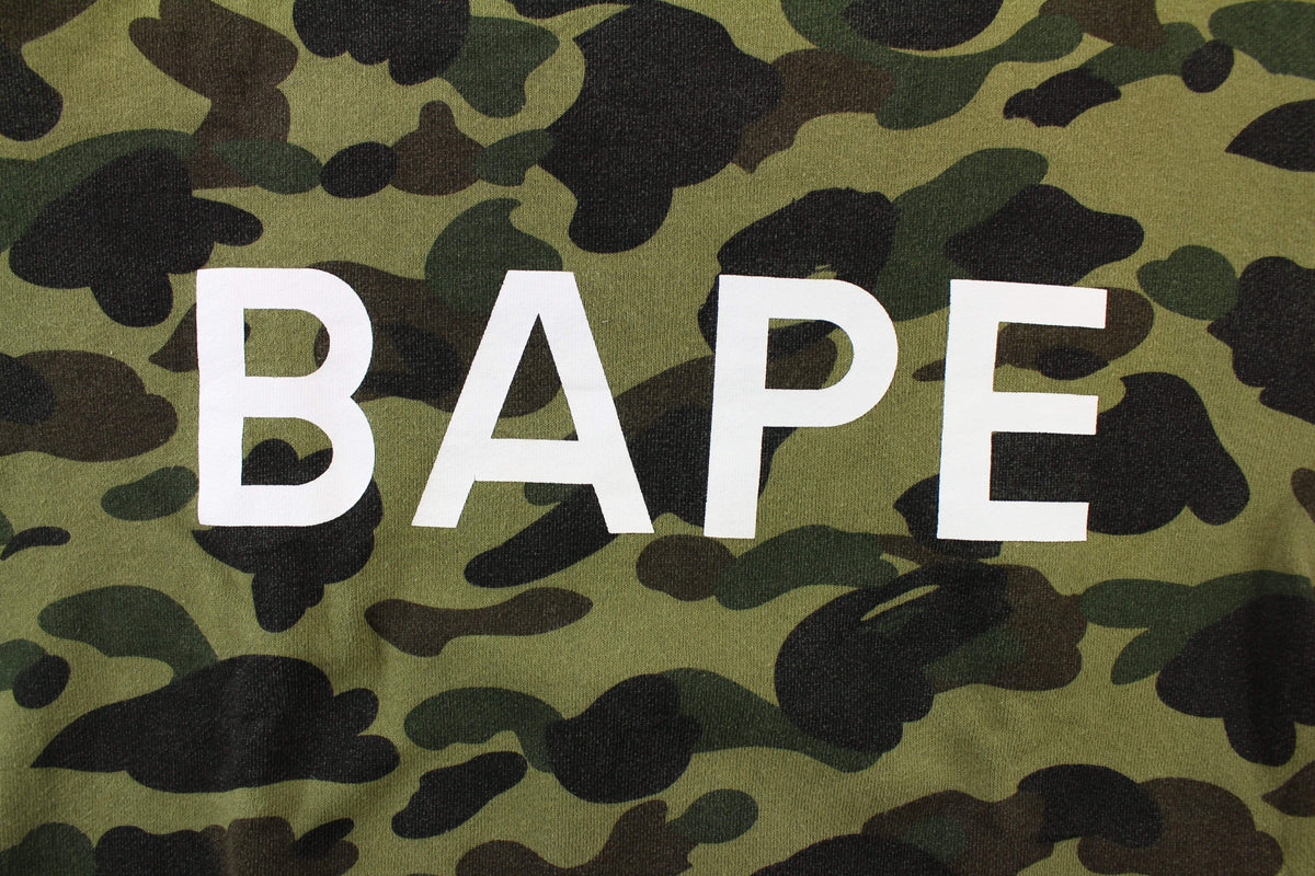 Bape Text 1st Green Camo Crewneck - SaruGeneral