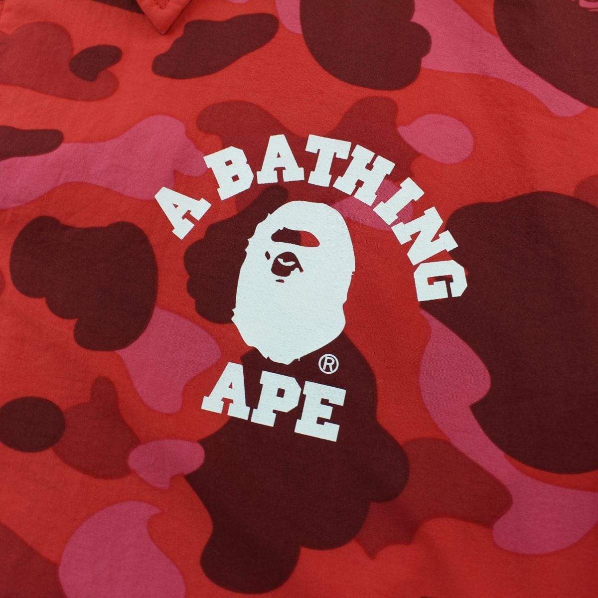 Bape Red Camo College Coach Jacket - SaruGeneral