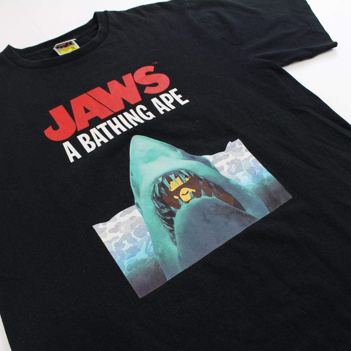 Bape x Jaws Logo Tee Navy 2016 - SaruGeneral