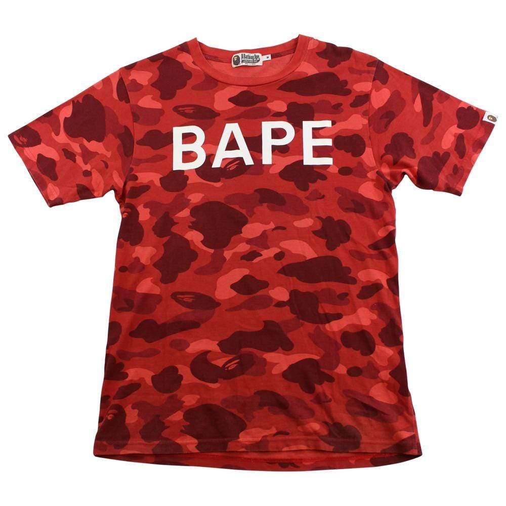 bape red camo text tee - SaruGeneral