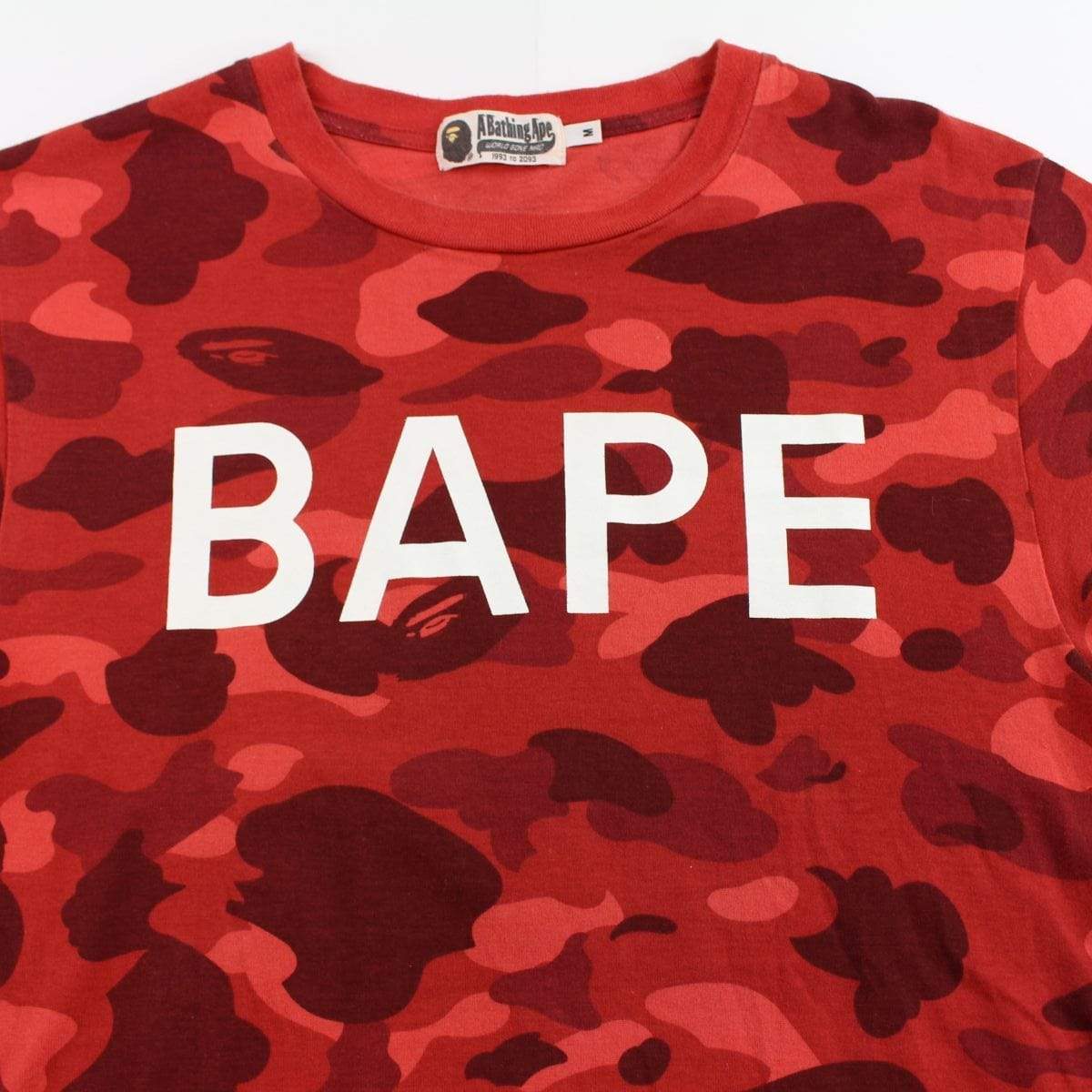 bape red camo text tee - SaruGeneral