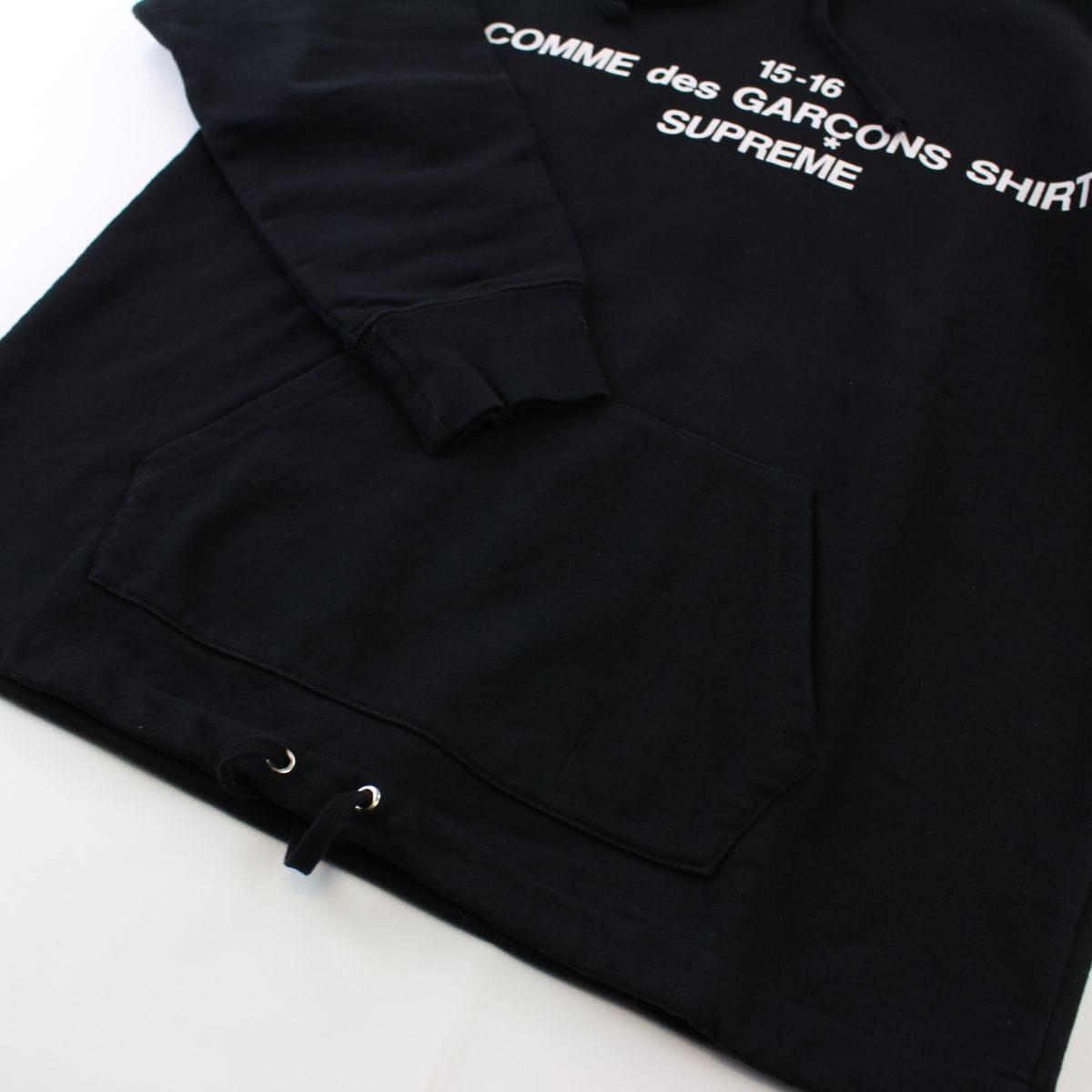Supreme x CDG Blue Plaid Hoodie Black - SaruGeneral