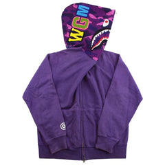 Bape Purple camo shark hoodie purple