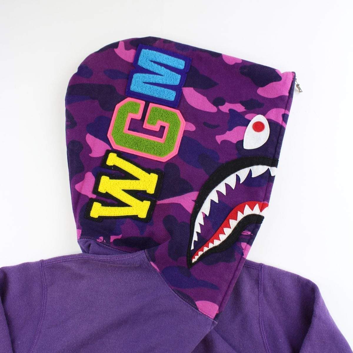Bape Purple camo shark hoodie purple - SaruGeneral