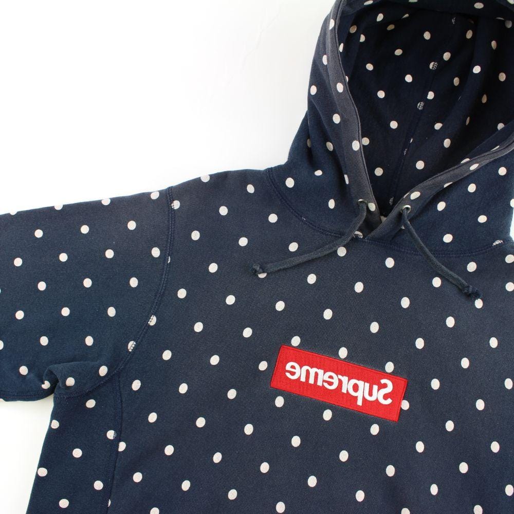 Supreme CDG Polkadot Box Logo Hoodie Navy - SaruGeneral