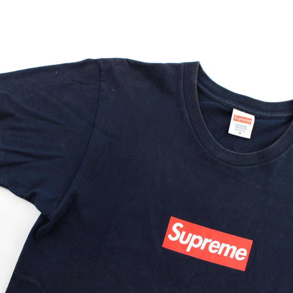 Supreme Red Box Logo Tee Navy - SaruGeneral