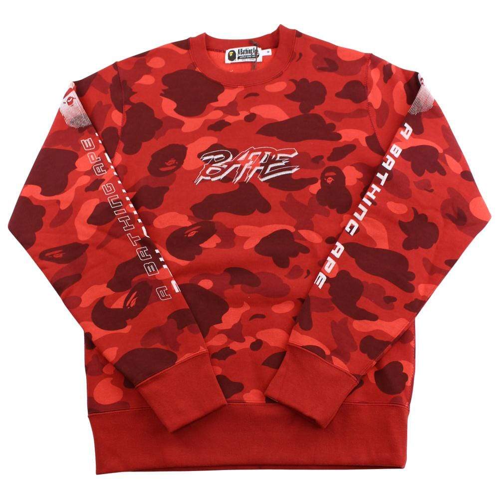 bape red color camo crewneck - SaruGeneral