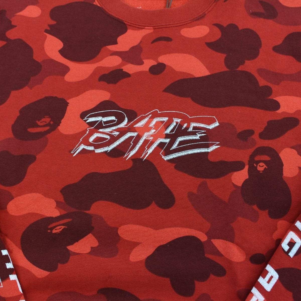 bape red color camo crewneck - SaruGeneral