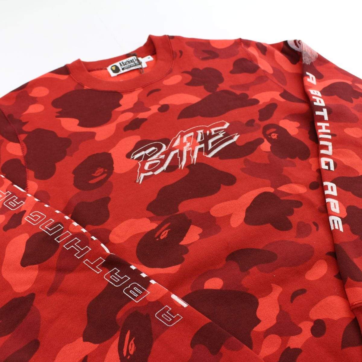 bape red color camo crewneck - SaruGeneral