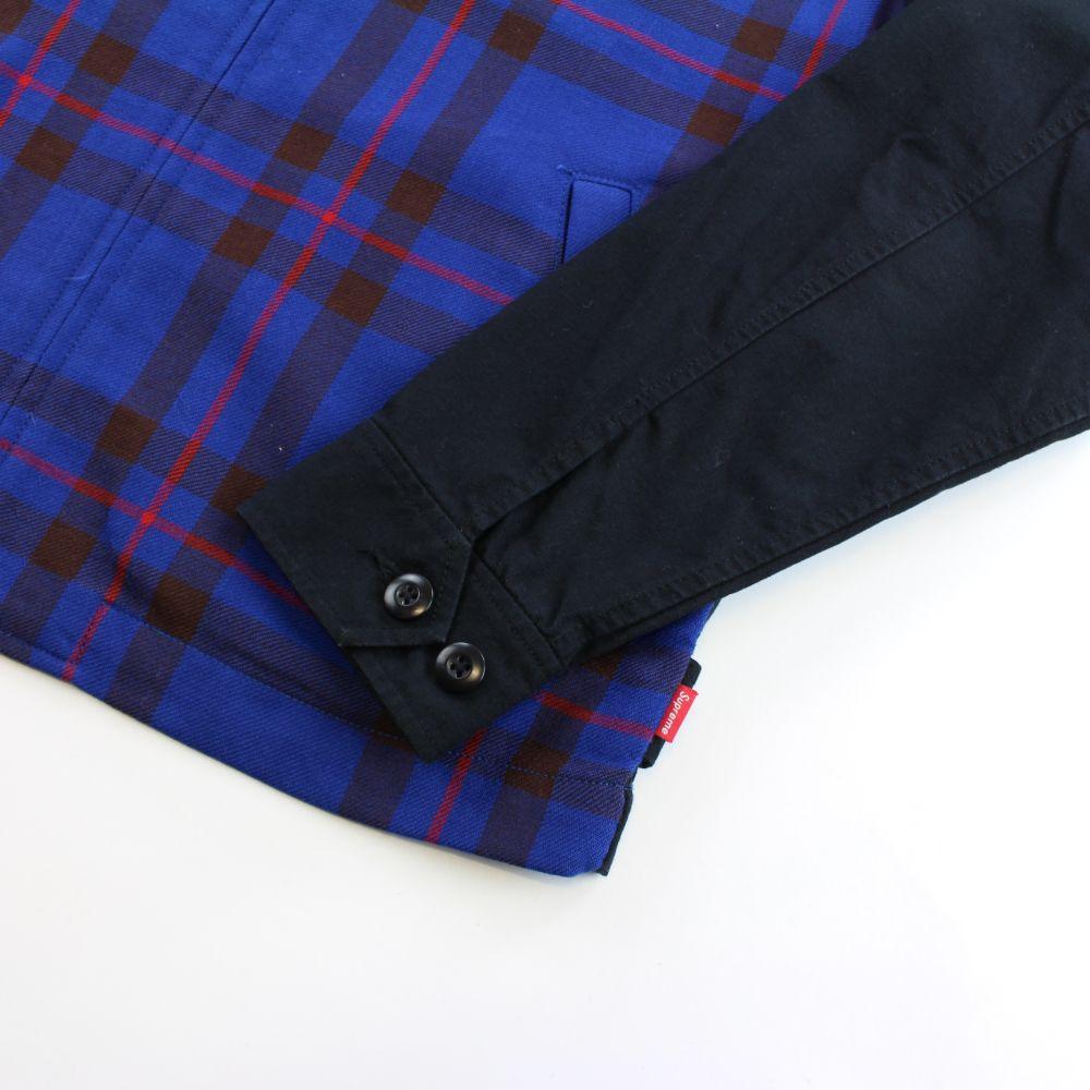 Supreme CDG Blue Plaid Jacket Black - SaruGeneral